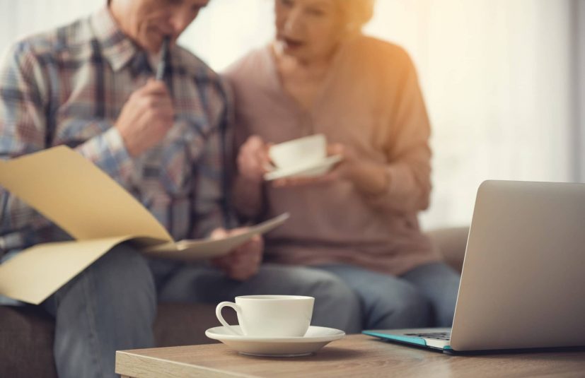 couple looking at papers