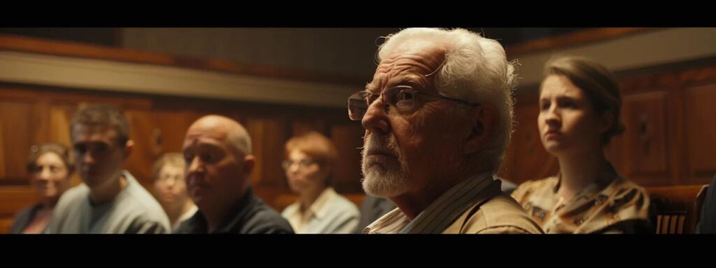 a tense courtroom scene with a defendant facing the judge, surrounded by their legal team and a concerned family member, showcasing the gravity of a dui case.