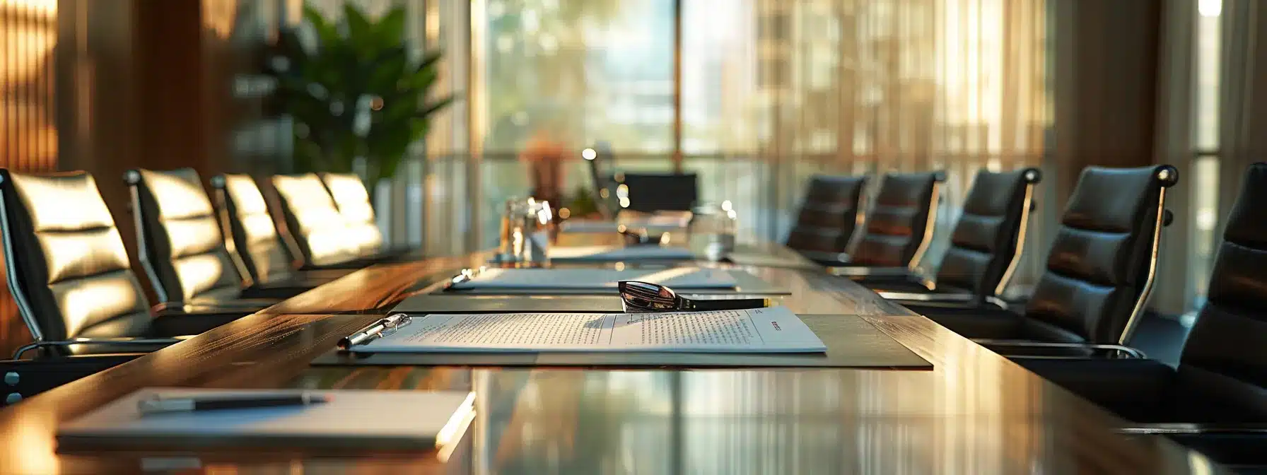 a focused, well-lit conference room setting highlights a professional meeting between a client and a dui attorney, with essential case documents neatly arranged on the table and a notepad filled with prepared questions prominently displayed.